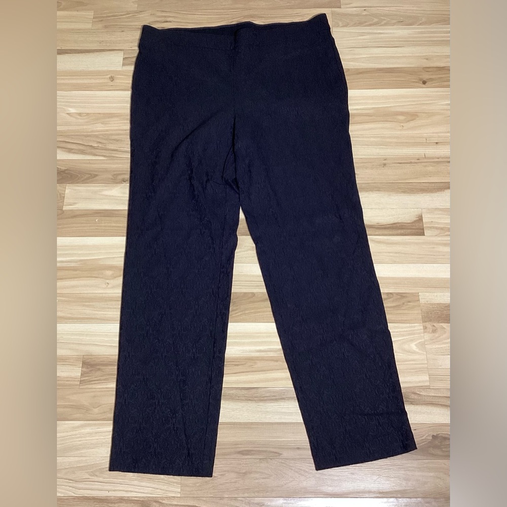 Avenue Jacquard Black Stretch Waist Pants Size 18 Tall